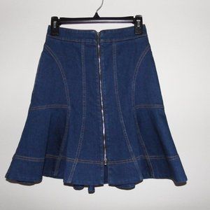 NWOT Stella McCartney Denim Mini Skirt Zip Front  38/S